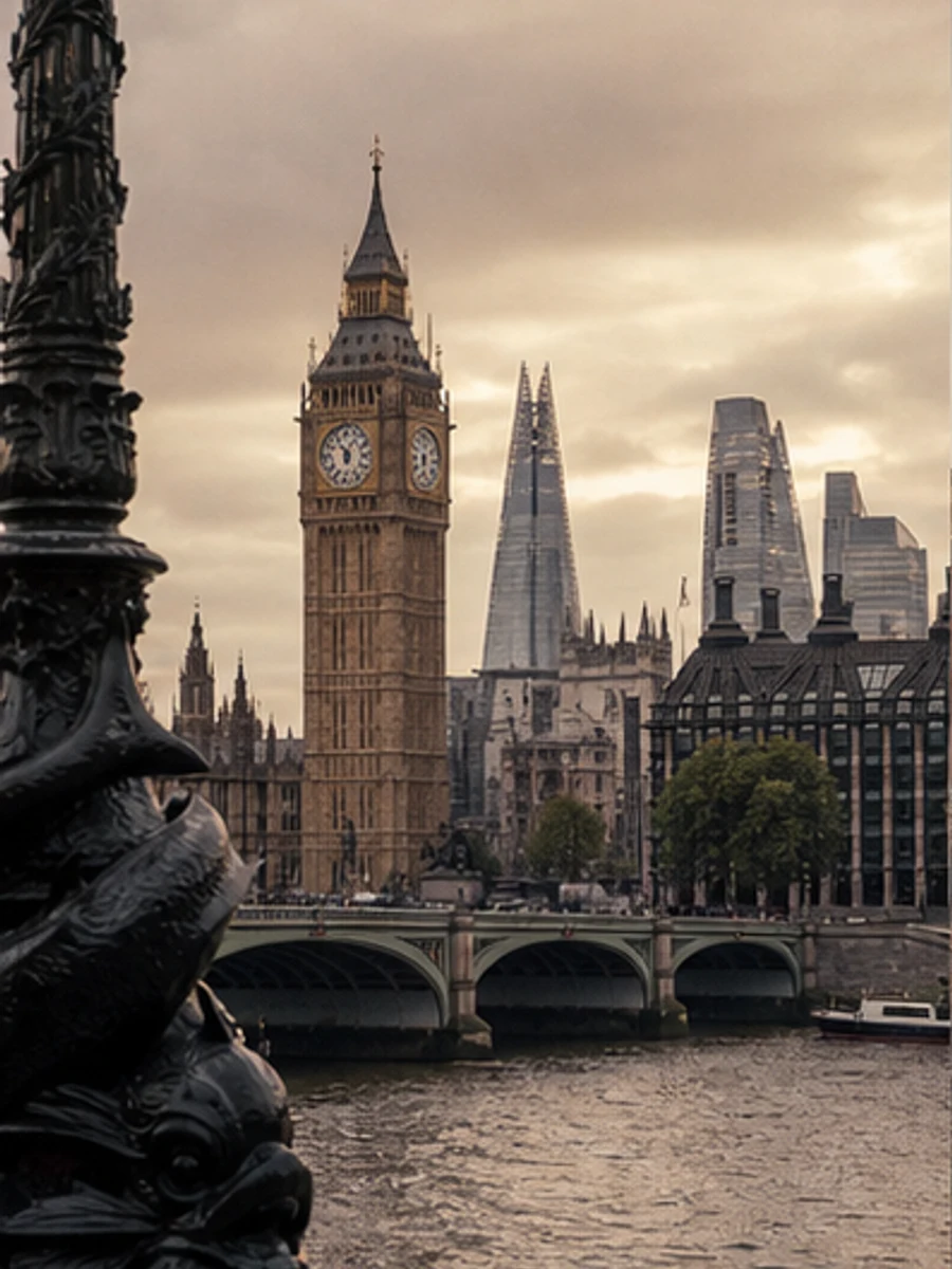 London skyline beside the Thames